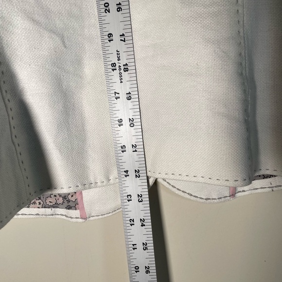 Boden Linen Cotton Lady Jacket Blazer  Winter White Peter Pan Collar Sz 10 - Picture 8 of 16